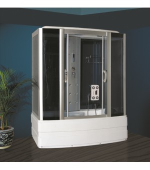 كابينة مغطس زجاج مزخرف سستيم كامل جت نحاس صيني 170 × 85 × 210 سم # js-719